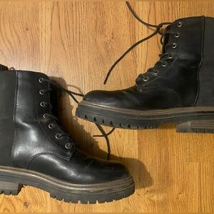 BOG Collective Black Leather Womens Boots